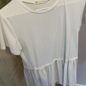 White peplum tee
